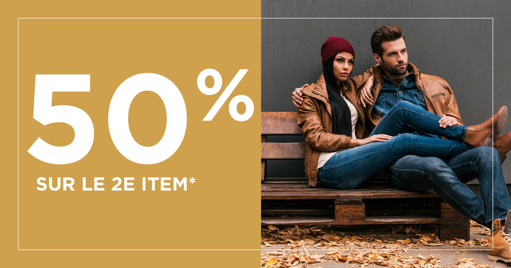 50% de réduction sur le 2e item!