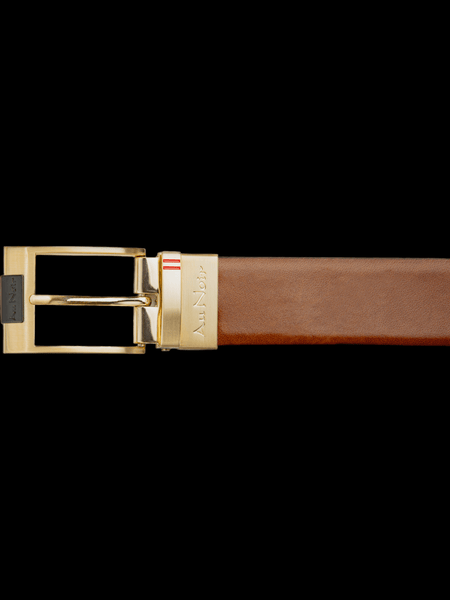 CEINTURE RÉVERSIBLE | DESOTO GOLD, tan - navy - AU NOIR