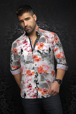CHEMISE | BRENTANO, Orange Pink - AU NOIR