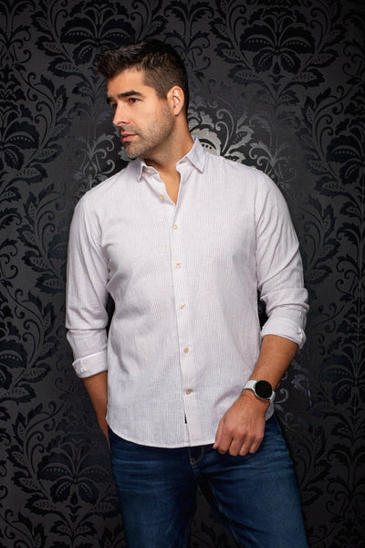 CHEMISE EN LIN | BERNAL, Beige - AU NOIR
