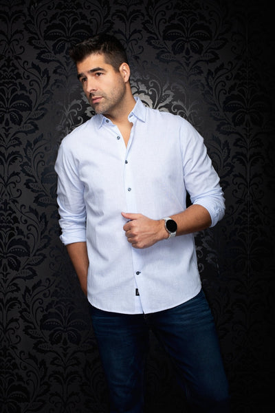CHEMISE EN LIN | GERE, Blue - AU NOIR