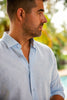 CHEMISE EN LIN | MENDELSOHN, Blue - AU NOIR