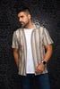CHEMISE MANCHES COURTES COL OUVERT | RAJ - T, Beige Grey - AU NOIR