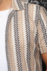 CHEMISE MANCHES COURTES COL OUVERT | RAJ - T, Brown Grey - AU NOIR