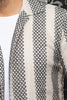 CHEMISE MANCHES COURTES COL OUVERT | RAJ - T, Cream Black - AU NOIR