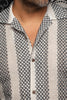 CHEMISE MANCHES COURTES COL OUVERT | RAJ - T, Cream Black - AU NOIR