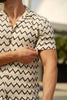 CHEMISE MANCHES COURTES COL OUVERT | RAJ - T, Stone Black - AU NOIR