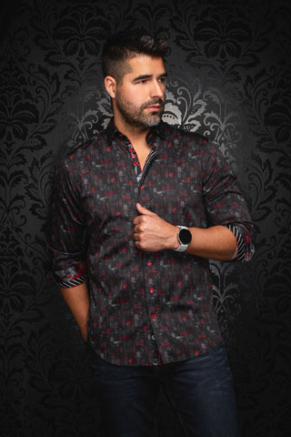 CHEMISE | METROPOLIS, Black Red - AU NOIR