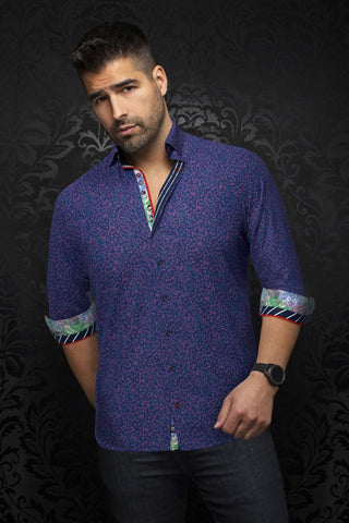 CHEMISE | QUINN, Blue Fuschia - AU NOIR