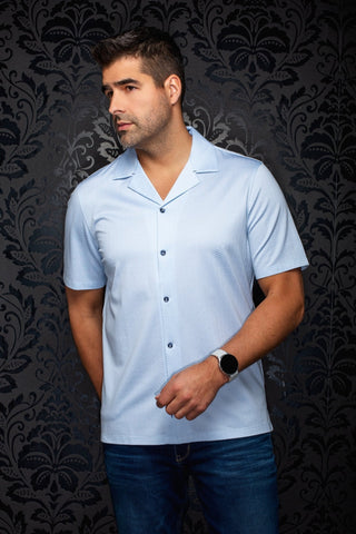 Manches Courtes Flat Collar | KAYANTA, Blue - AU NOIR