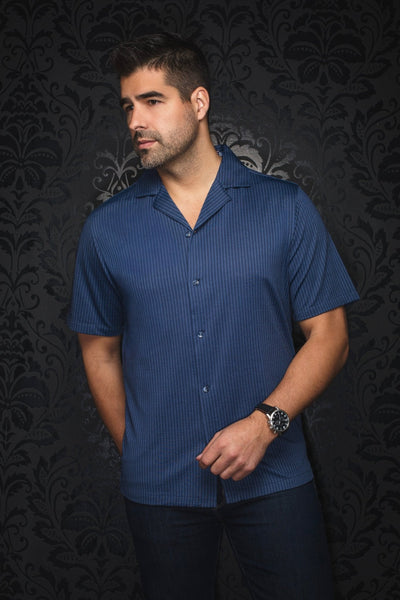 Manches Courtes Flat Collar | WAIKIKI, Blue - AU NOIR