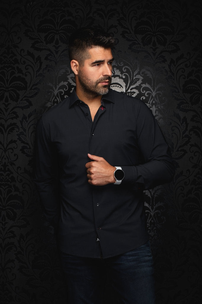 MANCHES LONGUES NYLON | NICOLAS STRP, Black - AU NOIR