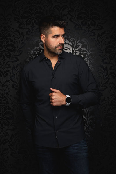 MANCHES LONGUES NYLON | NICOLAS STRP, Black - AU NOIR